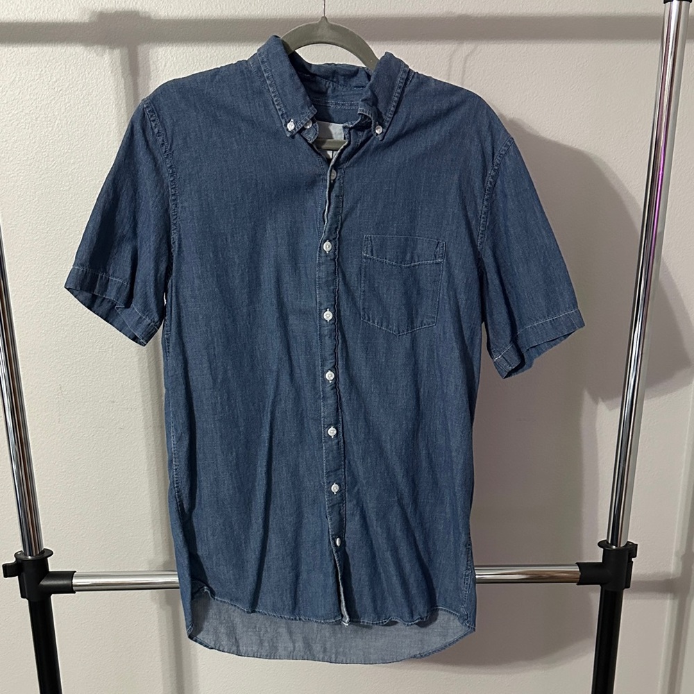 American Eagle Outfitters Denim Blue Casual Shirt